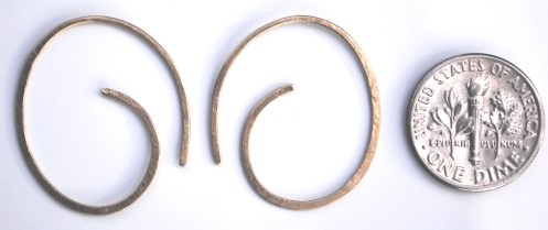 oval spiral earrings with coin